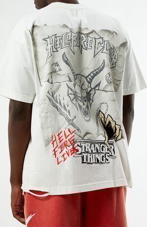x Stranger Things Invite Hellfire Club Ripped T-Shirt image number 3