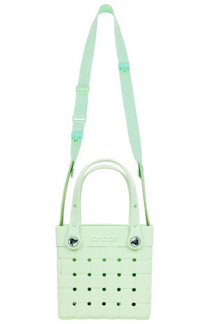 Mint Small Woven Crocssbody Tote Bag image number 5