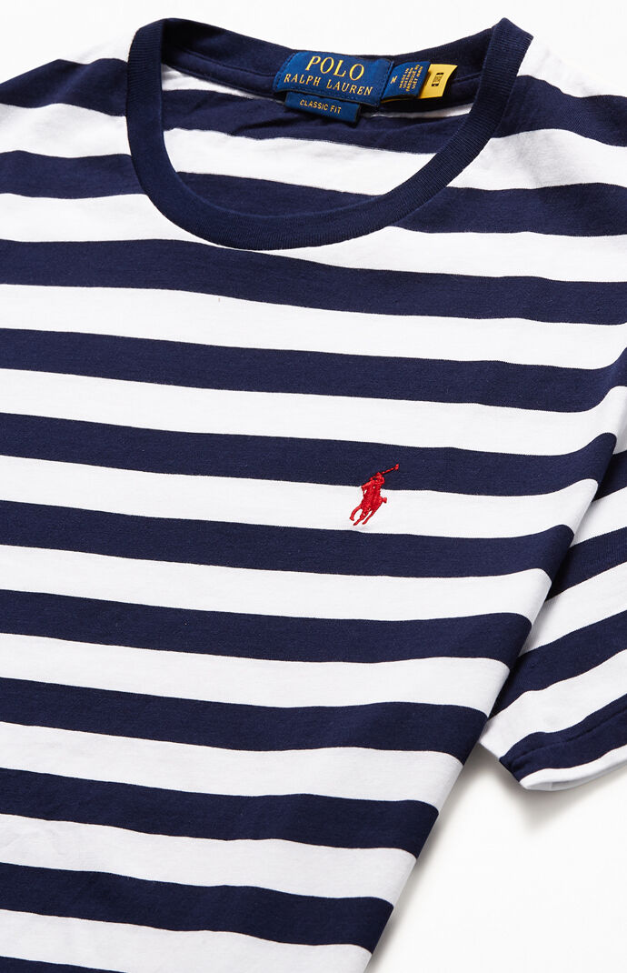 Navy & White Animated Striped T-Shirt