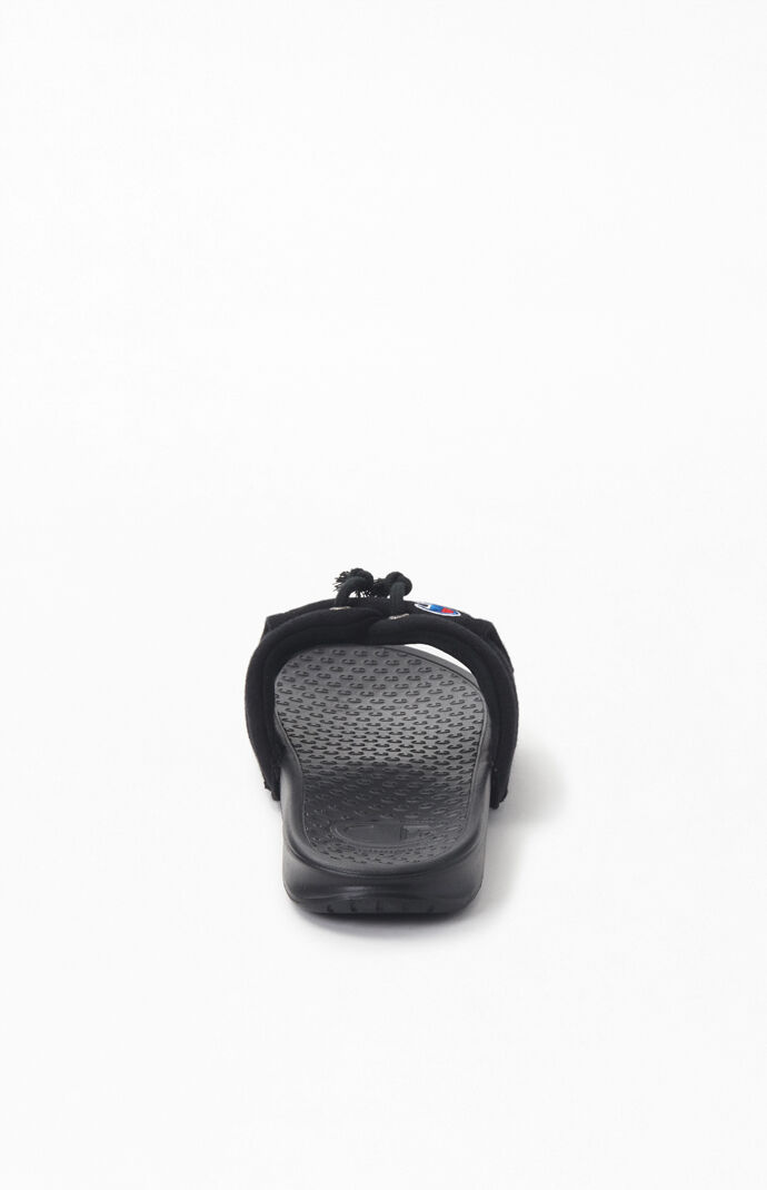 Black University Super Slide Sandals