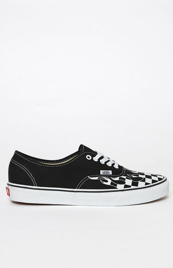 vans authentic checkerboard flame