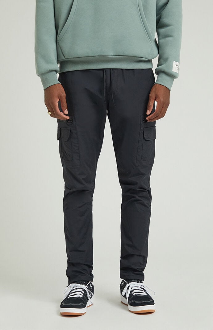 Pacsun Slim Cargo Pants in Black Onyx at Nordstrom Size Small