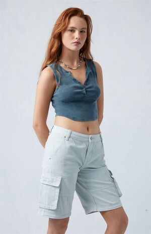 Eco Gray Low Rise Baggy Zip Off Pants image number 5