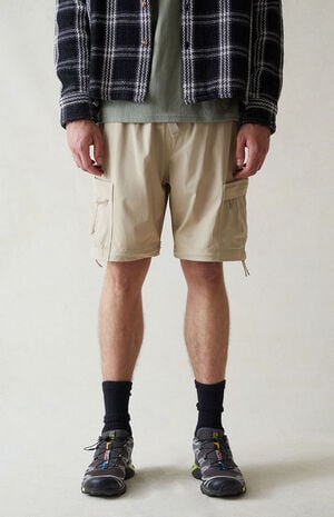Performance Tan Baggy Zip Off Cargo Pants image number 6