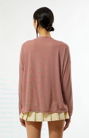 Kasey Striped Cozy Oversized Long Sleeve Top image number 4