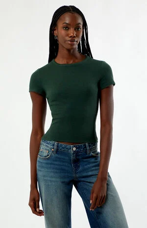 Marci Waffle Knit Crew Neck T-Shirt image number 2