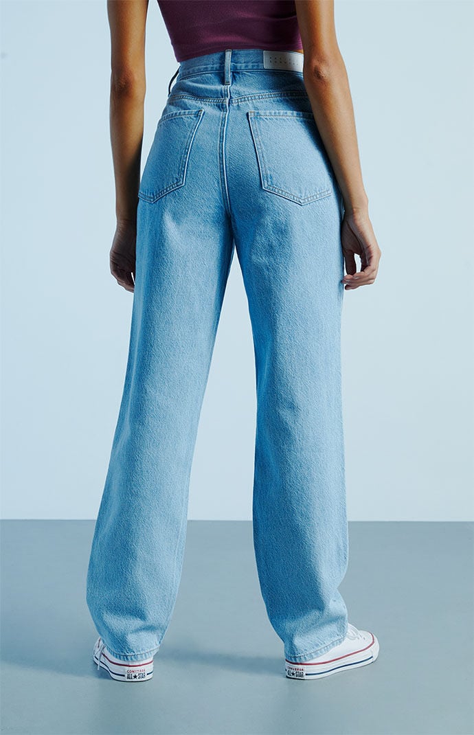 PacSun Eco Light Blue Dainty Flower Dad Jeans | PacSun