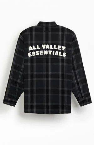 Vintage Black Flannel Button Up Long Sleeve Shirt image number 1