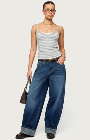 Layered Contrast Striped Tank Top image number 5