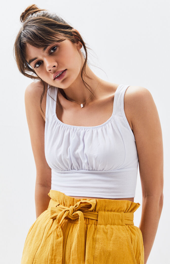 Rose Gathered Tank Top