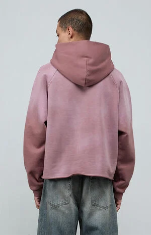 Rose Taupe Vintage Wash Heavyweight Raglan&nbsp;Cutoff&nbsp;Oversized Fleece Hoodie image number 6
