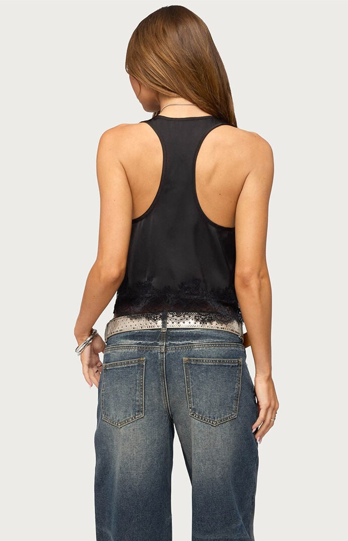 Edikted Onie Lace Satin Tank Top