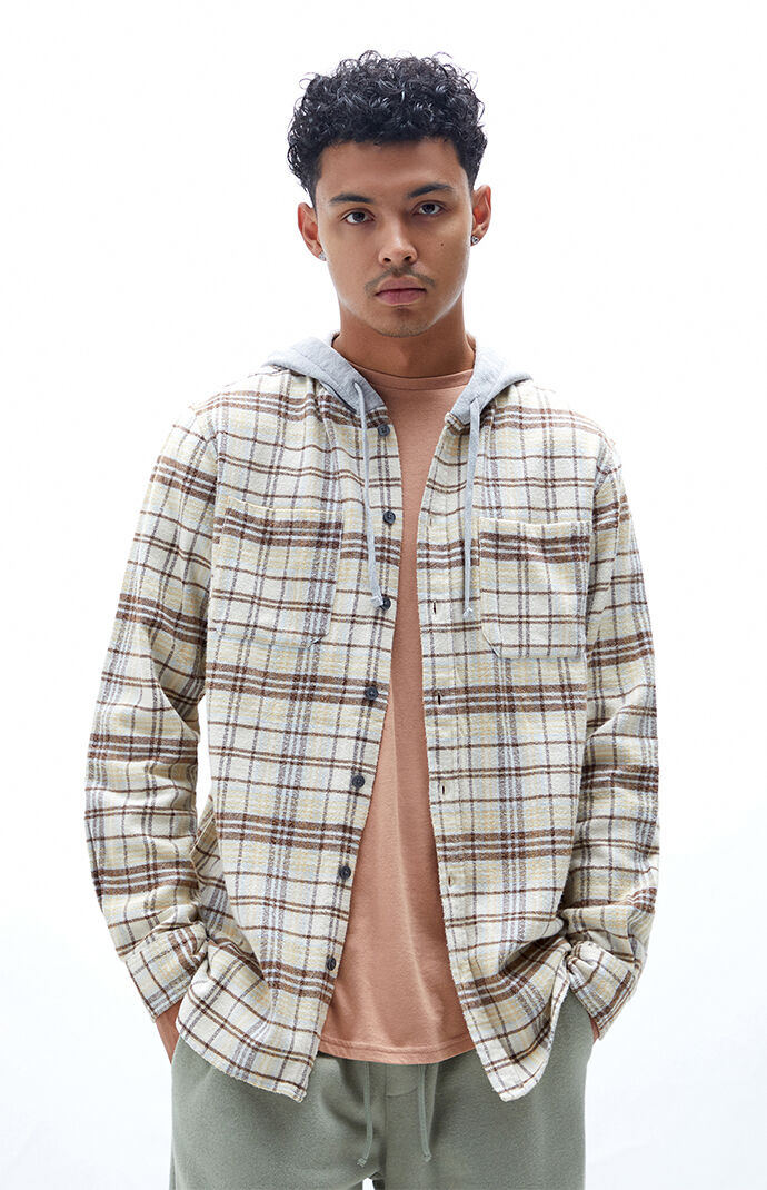 Pacsun hooded flannel discount