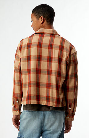 Orange Long Sleeve Classic Flannel Shirt image number 3