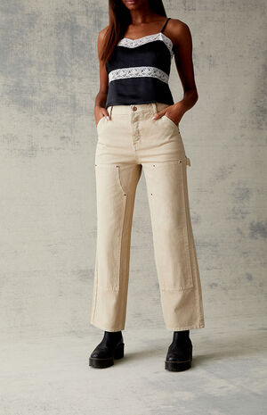 Gray Baggy Cropped Jeans image number 3