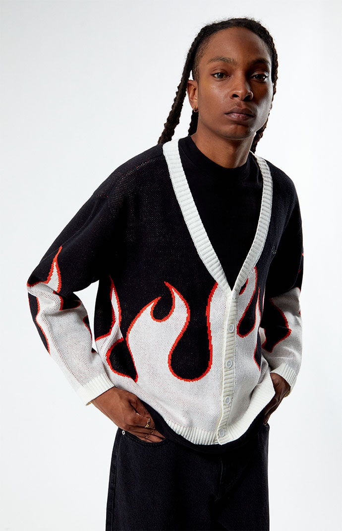 OLDEN　Life's a Beach Flames Cardigan Pacsun Pacific Sunwear Flame Cardigan | Pacsun