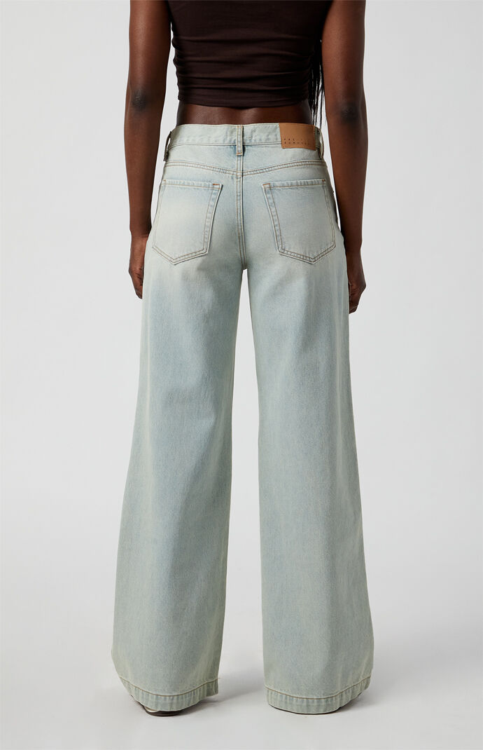 Pacsun Lena Low Rise Super Baggy Jeans Light Indigo Acid Wash | PacSun