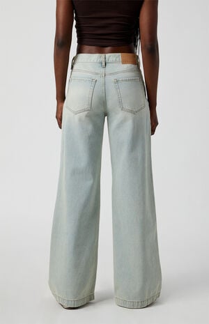 Lena Low Rise Super Baggy Jeans Light Indigo Acid Wash Lena Low Rise Super Baggy Jeans Light Indigo Acid Wash image number 4