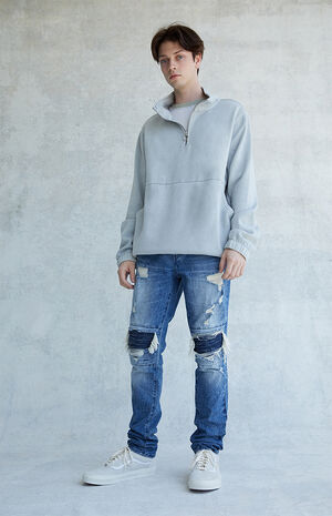 Elliot Medium Indigo Stacked Skinny Jeans image number 2