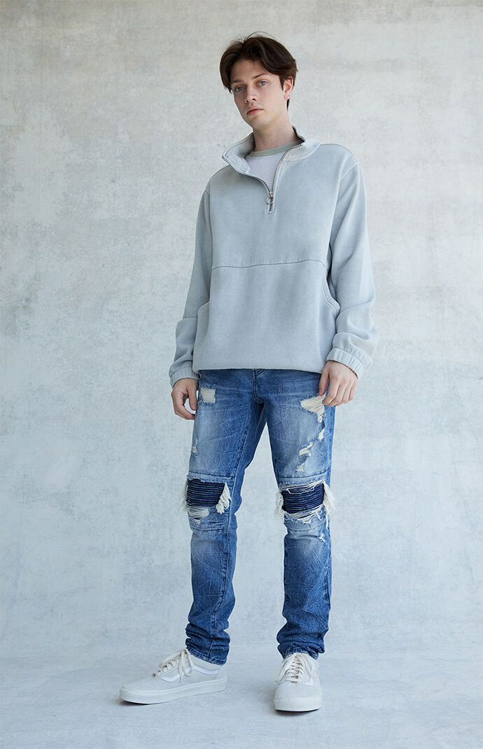Elliot Medium Indigo Stacked Skinny Jeans
