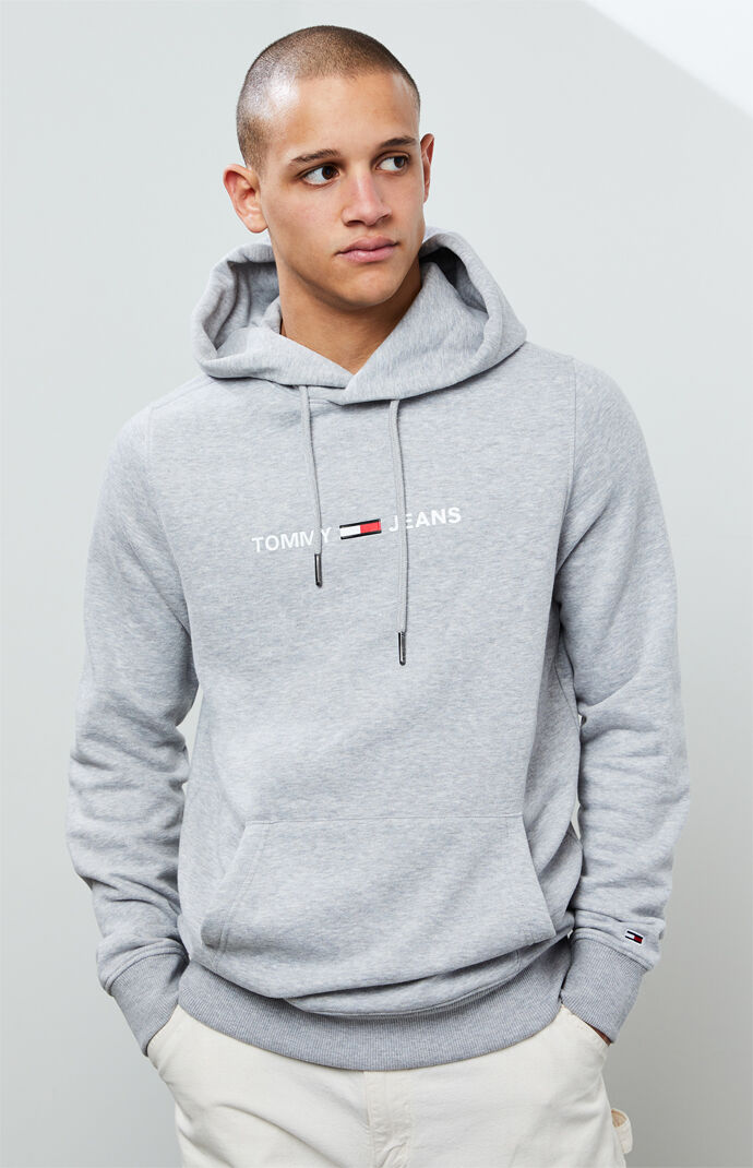 Tommy Jeans Heather Gray Logo Hoodie 