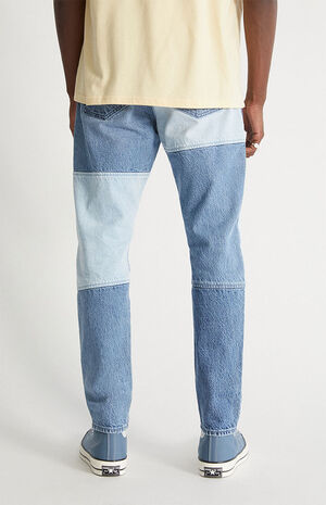 Eco Indigo Patched Slim Taper Jeans image number 4