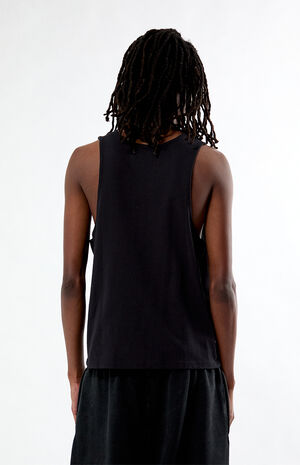 Black Classic Ribbed Muscle Tank Top image number 4