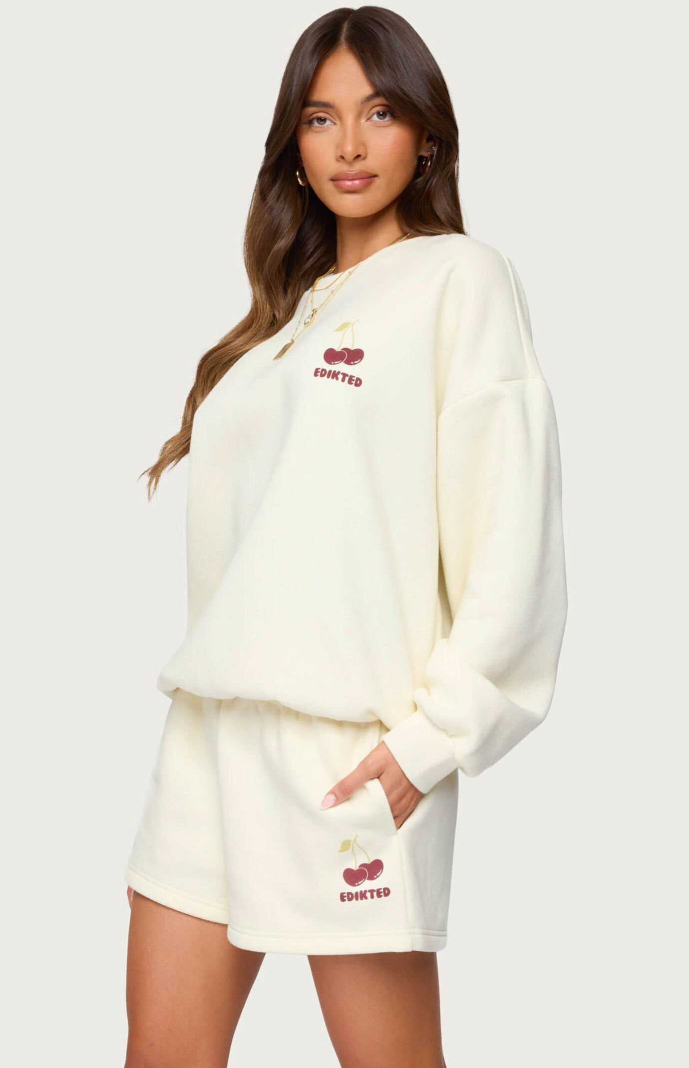 Edikted Cherry Babe Sweatshirt