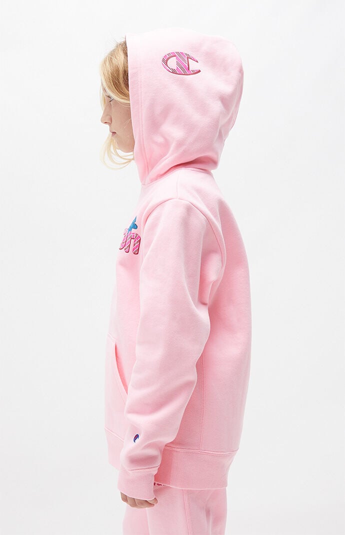 Kids pink champion hoodie hot sale