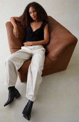 Sand Low Rise Parachute Pants image number 5