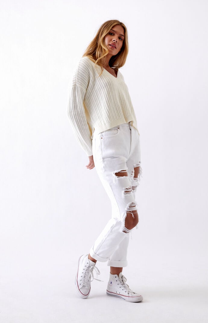 pacsun white ripped jeans