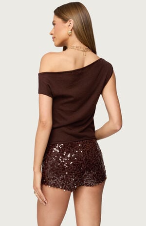 Holly Glitter Off Shoulder Top image number 3