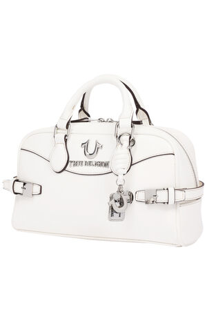 Brooks Smooth Faux Leather Belted Satchel Bag image number 3