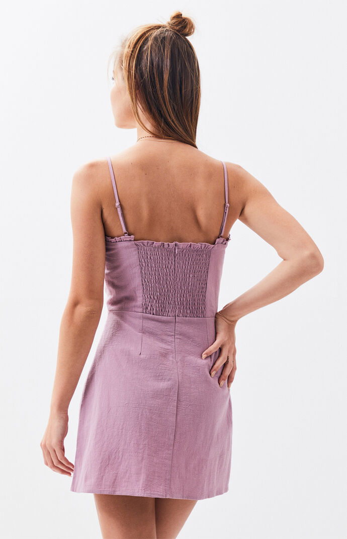 La hearts ruffle linen mini dress store