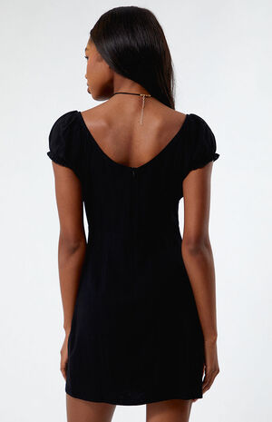 Tie Front Linen Mini Dress image number 4