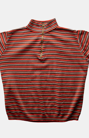 90s Striped Quarterzip Cropped Sweatshirt image number 3