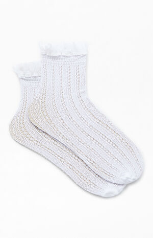 White Lace Bow Socks image number 2