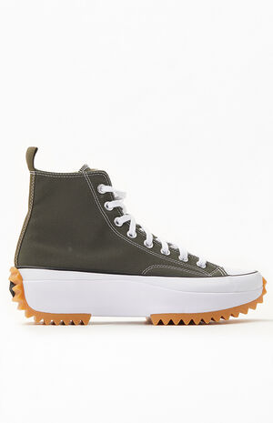 Olive Run Star Hike Platform High Top Sneakers image number 3