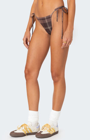 Wilhelmina Plaid String Bikini Bottom image number 5