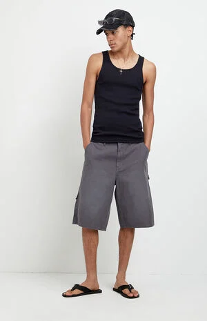 Austin Extreme Baggy Jean Shorts Cargo Carpenter Charcoal image number 1