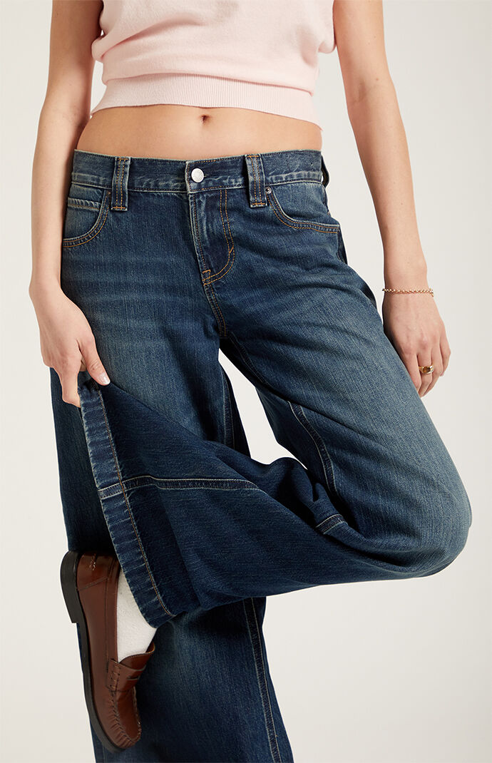 Pacsun Sloane Low Rise Ultra Baggy Jeans Dark Blue