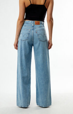 Light Indigo Cinch Baggy Jeans image number 4