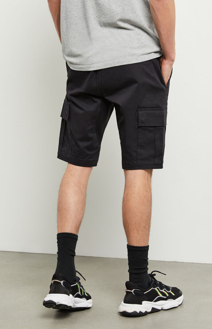 Black Slim Cargo Shorts