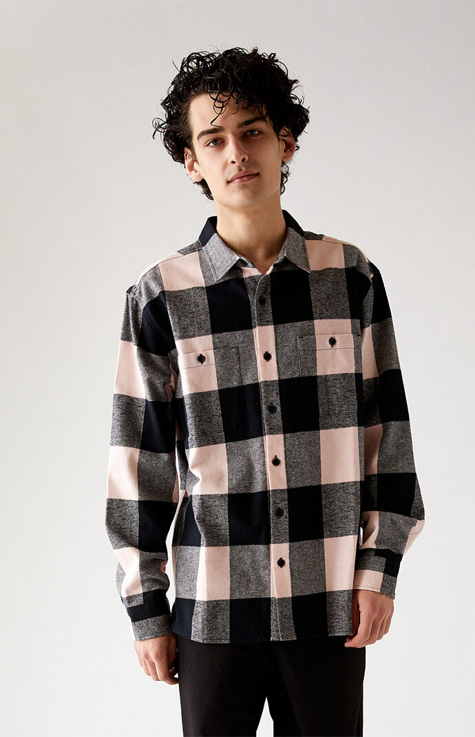 PACSUN Destroyed Plaid Flannel Shirt