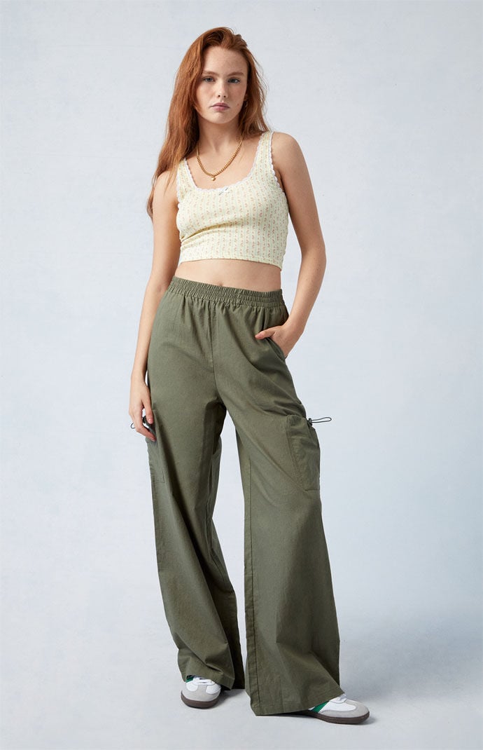 Pacsun Linen Pull-On Baggy Cargo Pants | PacSun