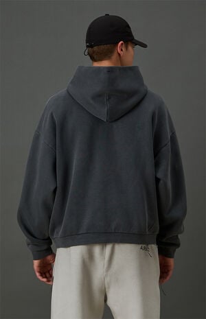 Black Vintage Wash Heavyweight Fleece Hoodie image number 5