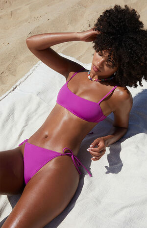 Plum Capri Tie Side Bikini Bottom image number 2