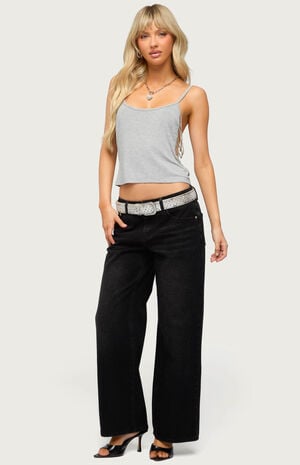 Petite Raelynn Washed Low Rise Baggy Jeans image number 4