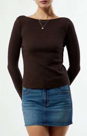 Jodi Long Sleeve Waffle Knit Top image number 3