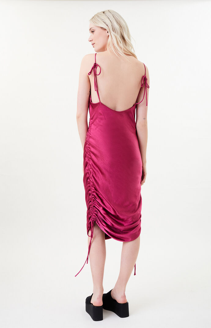 Magenta String Along Midi Dress
